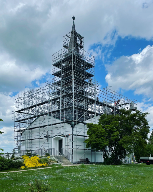 Friedenskirche eingerüstet